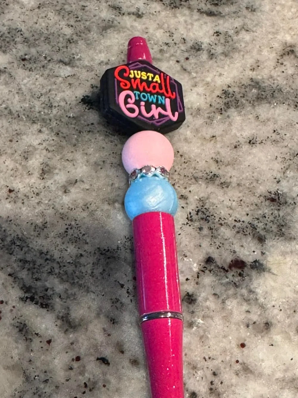 Hand Crafted Pink and Blue Decorative Ballpoint Pen